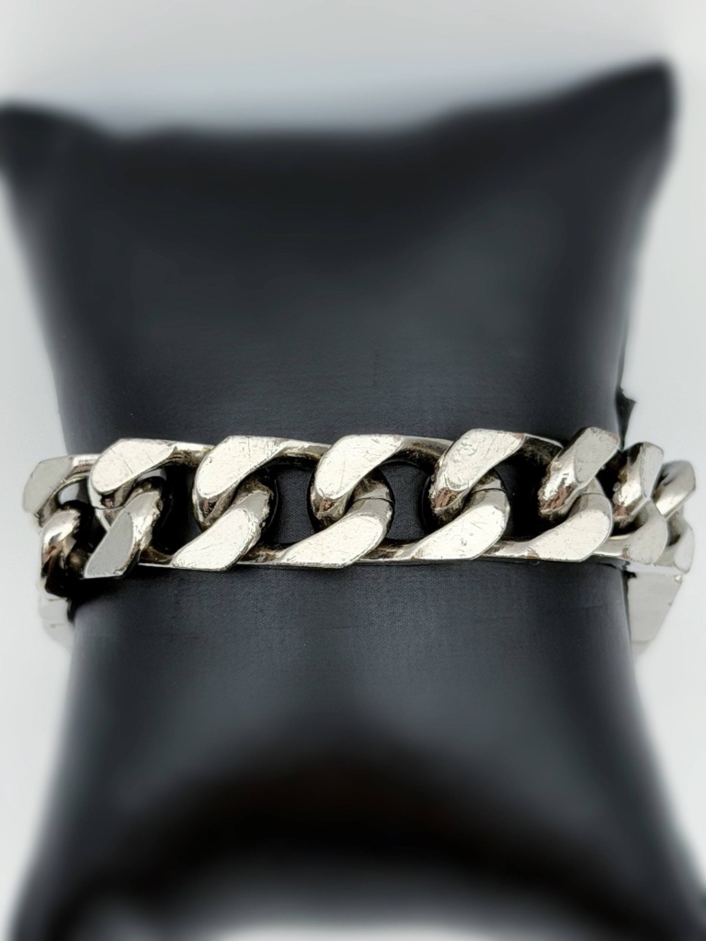 Authentic Louis Vuitton Logo Monogram Chain Bracelet Silver tone Italy M00270 - Picture 6 of 12